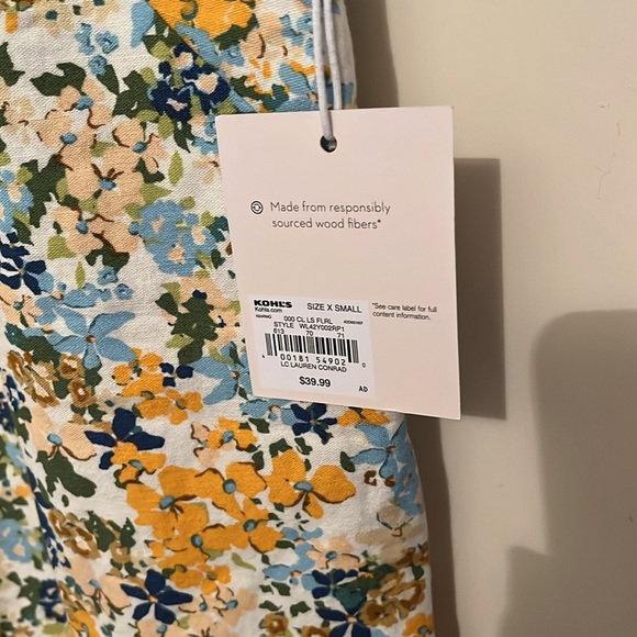 LC Lauren Conrad square neck, sheath mini dress floral print NWT XS No zip. - Picture 3 of 4